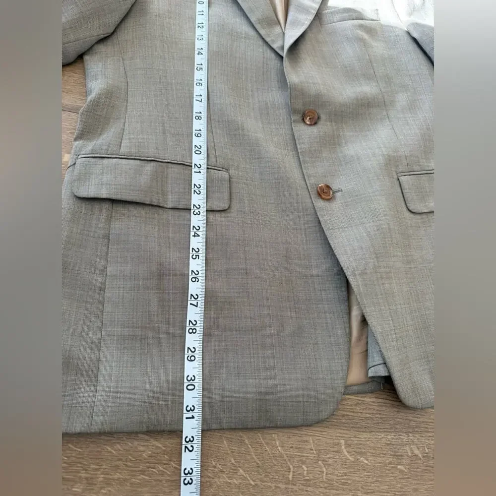 Lauren Ralph Lauren 100% Wool Blazer Brown With Blue Accent Size 42R